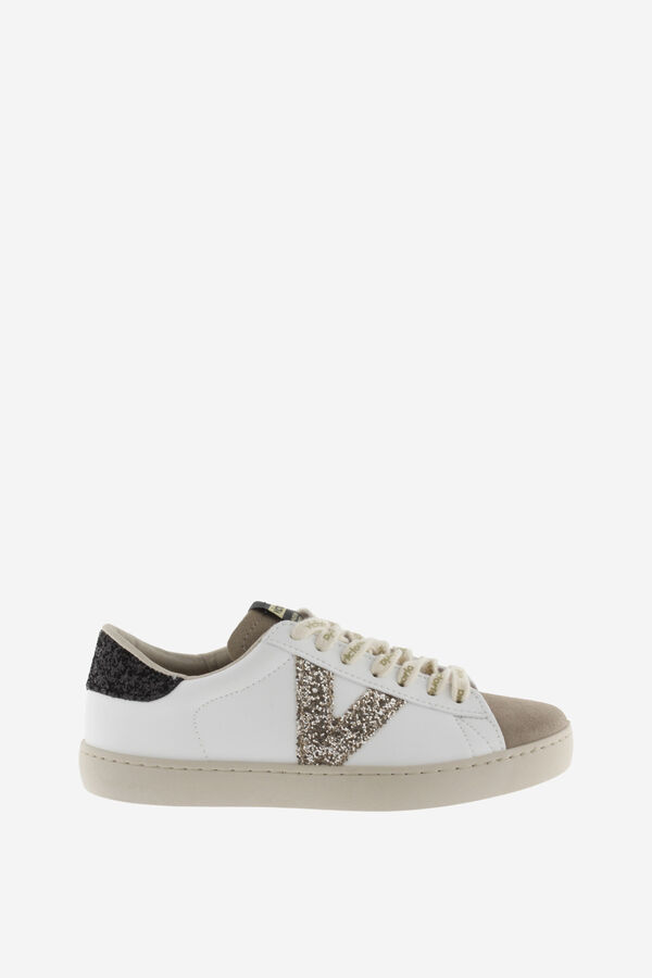 Victoria Zapatillas efecto piel serraje negro