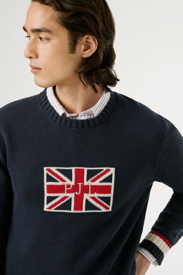Pepe Jeans Jersey Union Jack Fit Regular azul