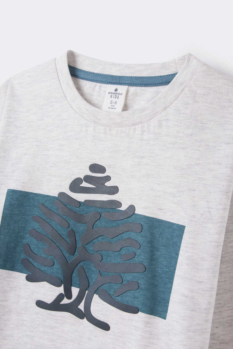Springfield T-shirt franja árvore menino cinza
