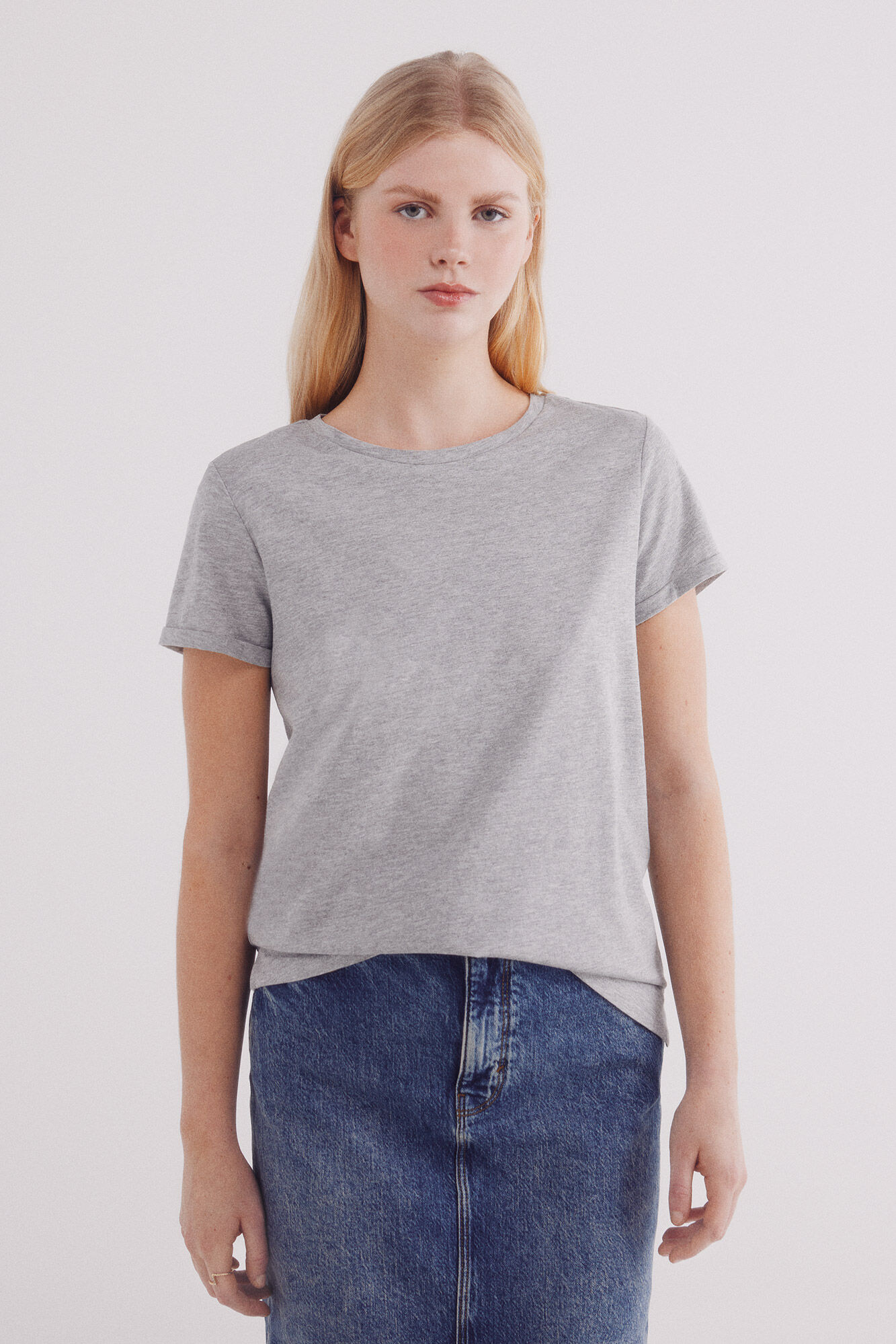 Springfield Jednostavna majica sa podvrnutim rukavima