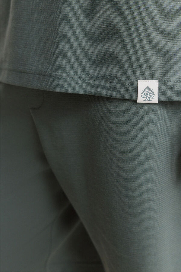 Springfield Majica od vafl tkanja Zelena