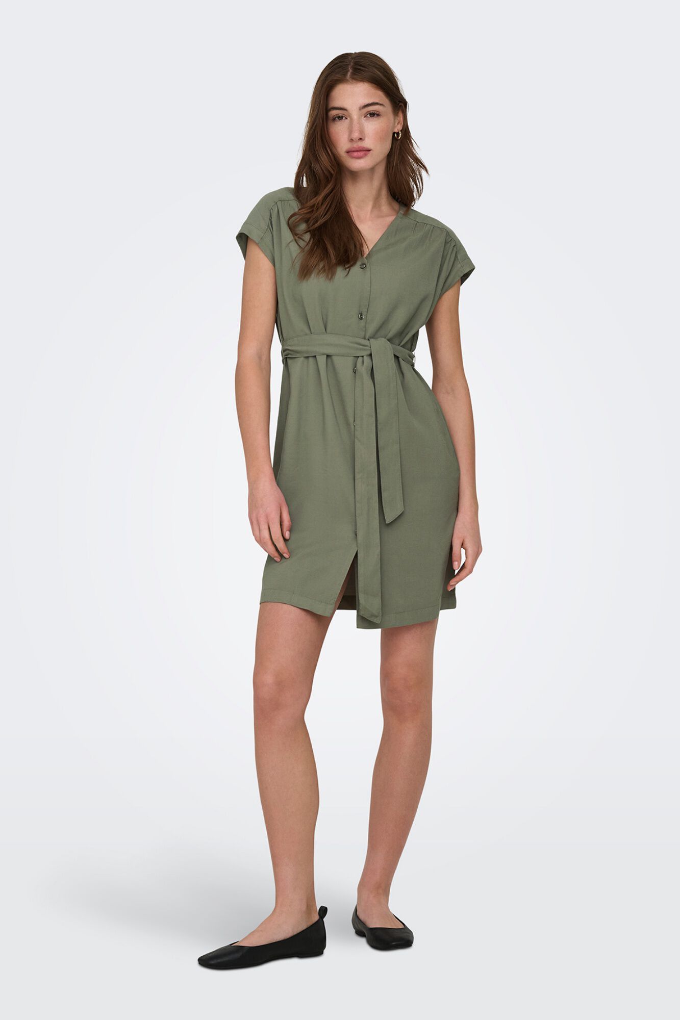 Only Vestido curto abotoado