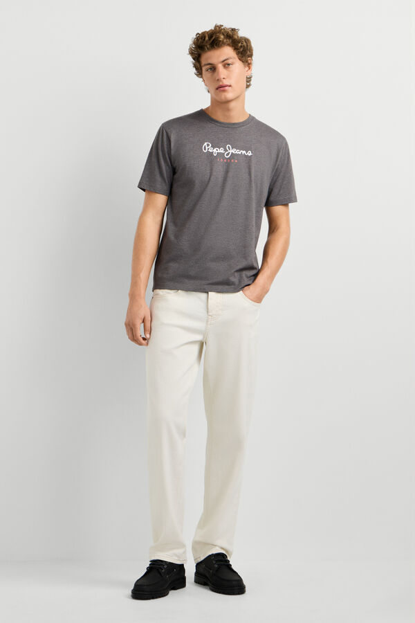 Pepe Jeans T-shirt de manga curta com logo cinzento