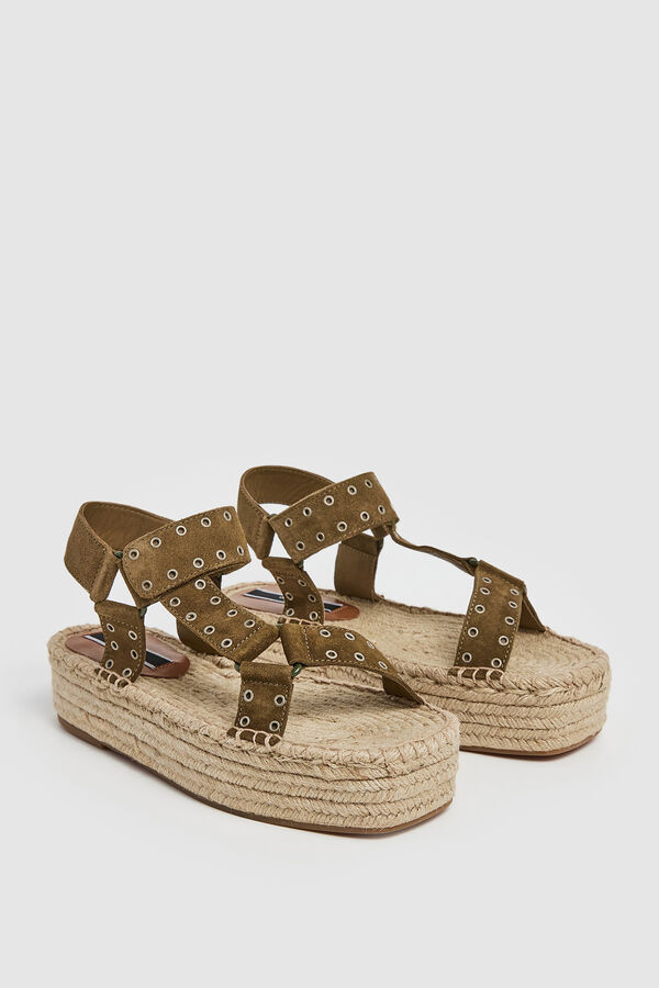 Springfield Suede wedge sandals | Pepe Jeans green