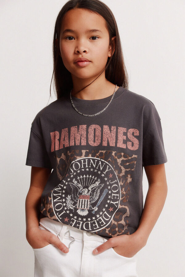 Springfield Kids Ramones majica za devojčice Siva
