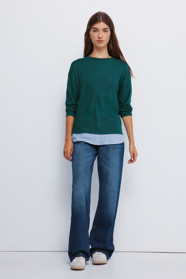 Springfield Kombinovana majica Zelena