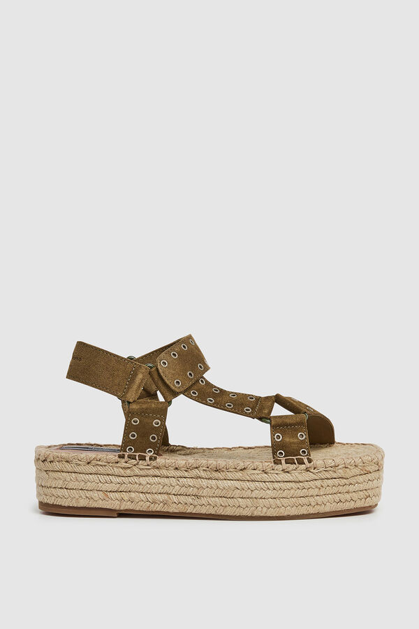 Springfield Suede wedge sandals | Pepe Jeans green