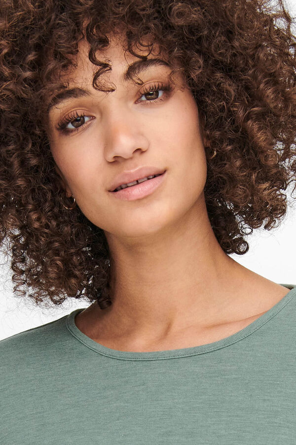 Only Flowy stockings sleeve T-shirt  green