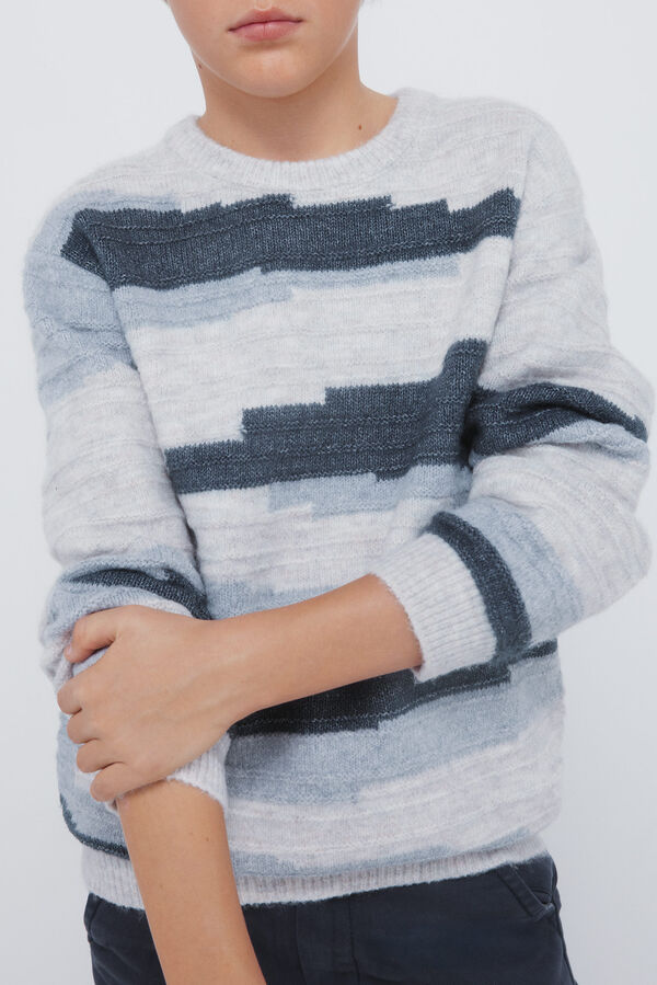 Springfield Kids Džemper sa geometrijskim figurama za dečake Plava