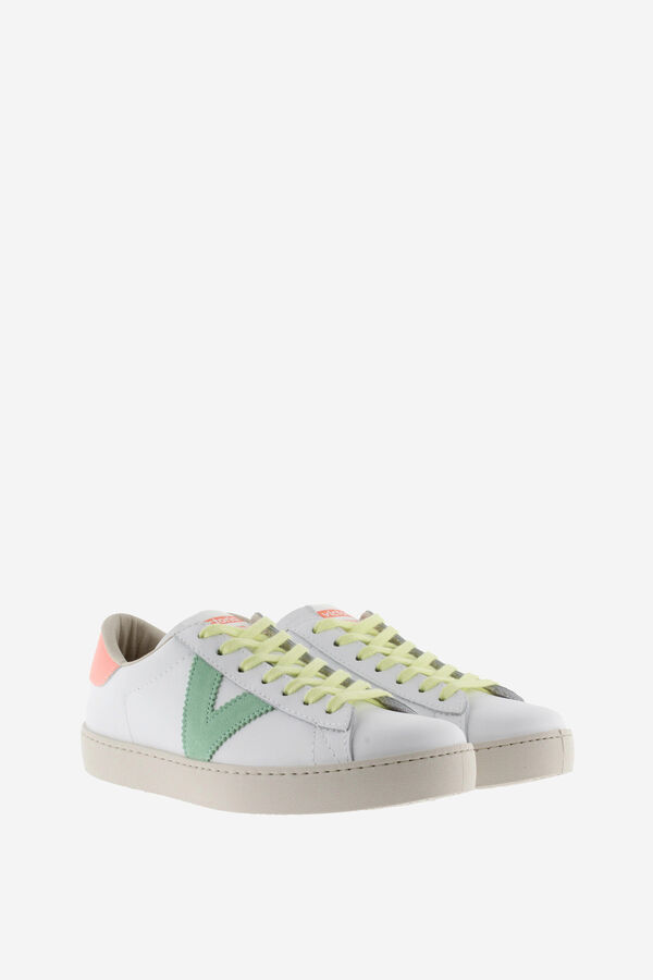 Victoria Victoria Berlin Leder -Sneaker mit fluoreszierenden Details Rot