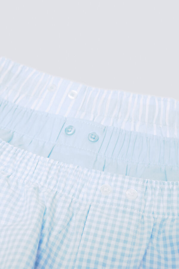 Springfield Pack of 3 printed poplin boxers blue