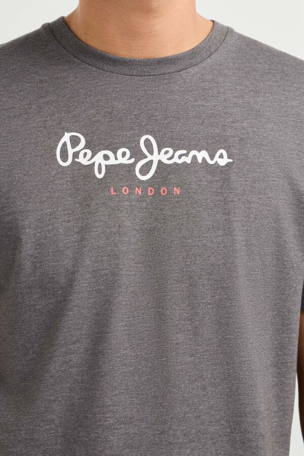 Pepe Jeans T-shirt de manga curta com logo cinzento