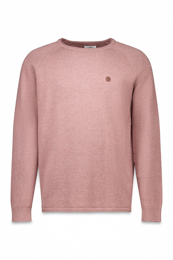 Springfield Jednobojan džemper sa kragna kragnom Fuksija