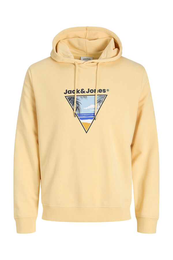 Jack & Jones Soft cotton hooded sweatshirt Žuta
