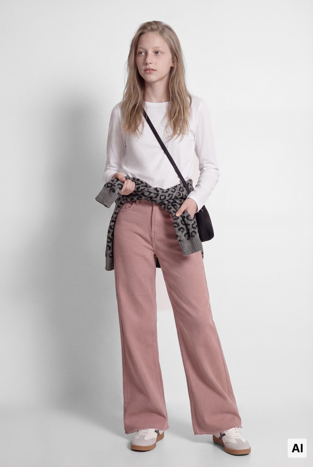 Springfield Kids Osnovne culotte pantalone od kepera za devojčice
