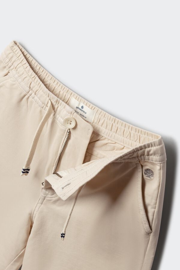 Springfield Kids Dečije chino bermude od pletenine Kaki
