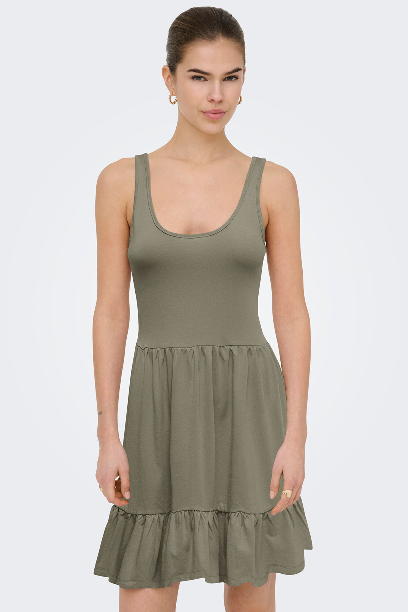 Only Vestido corto color liso