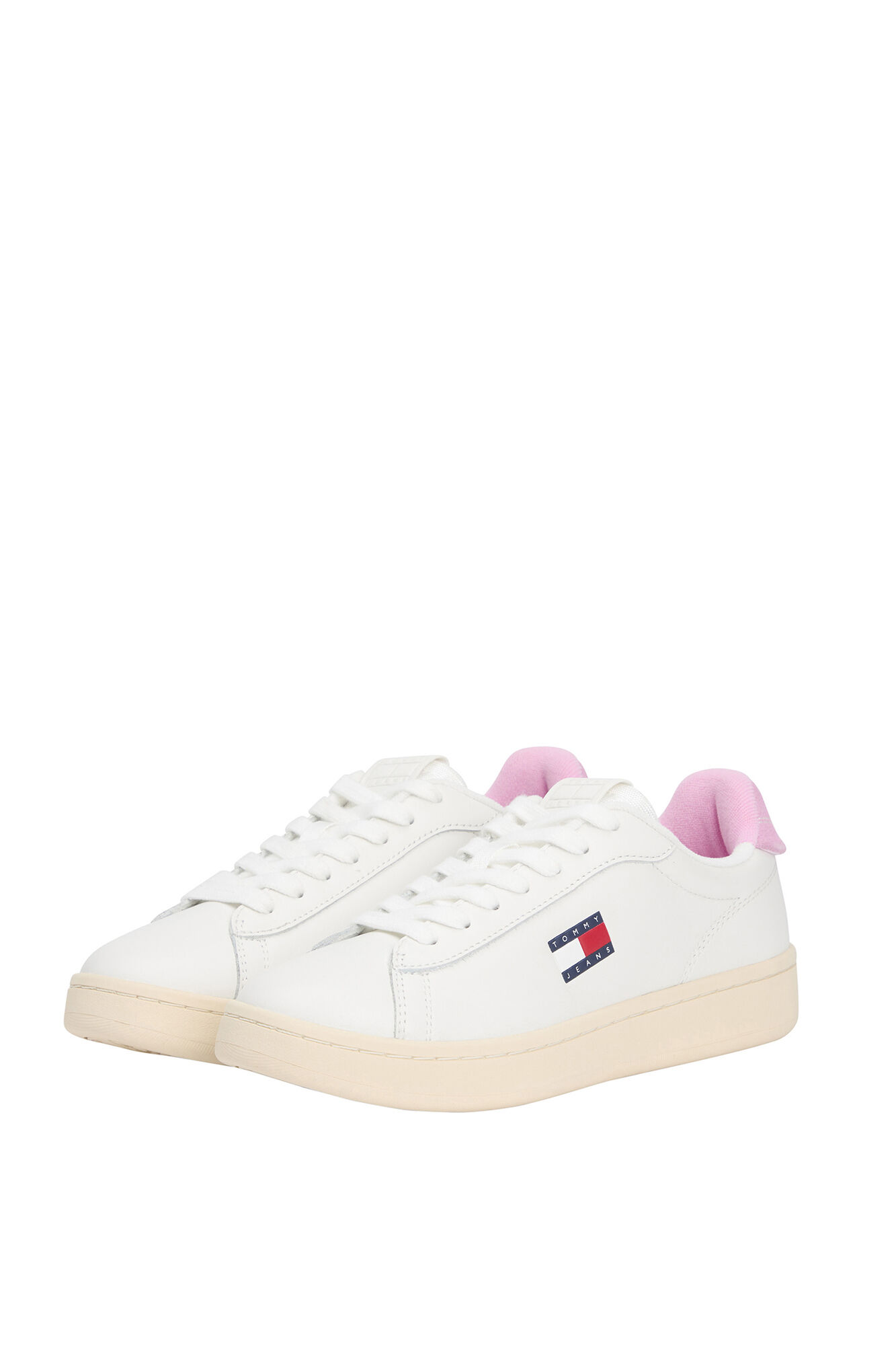 Tommy Jeans Zapatillas de mujer en color blanco con bandera de Tommy Jeans.