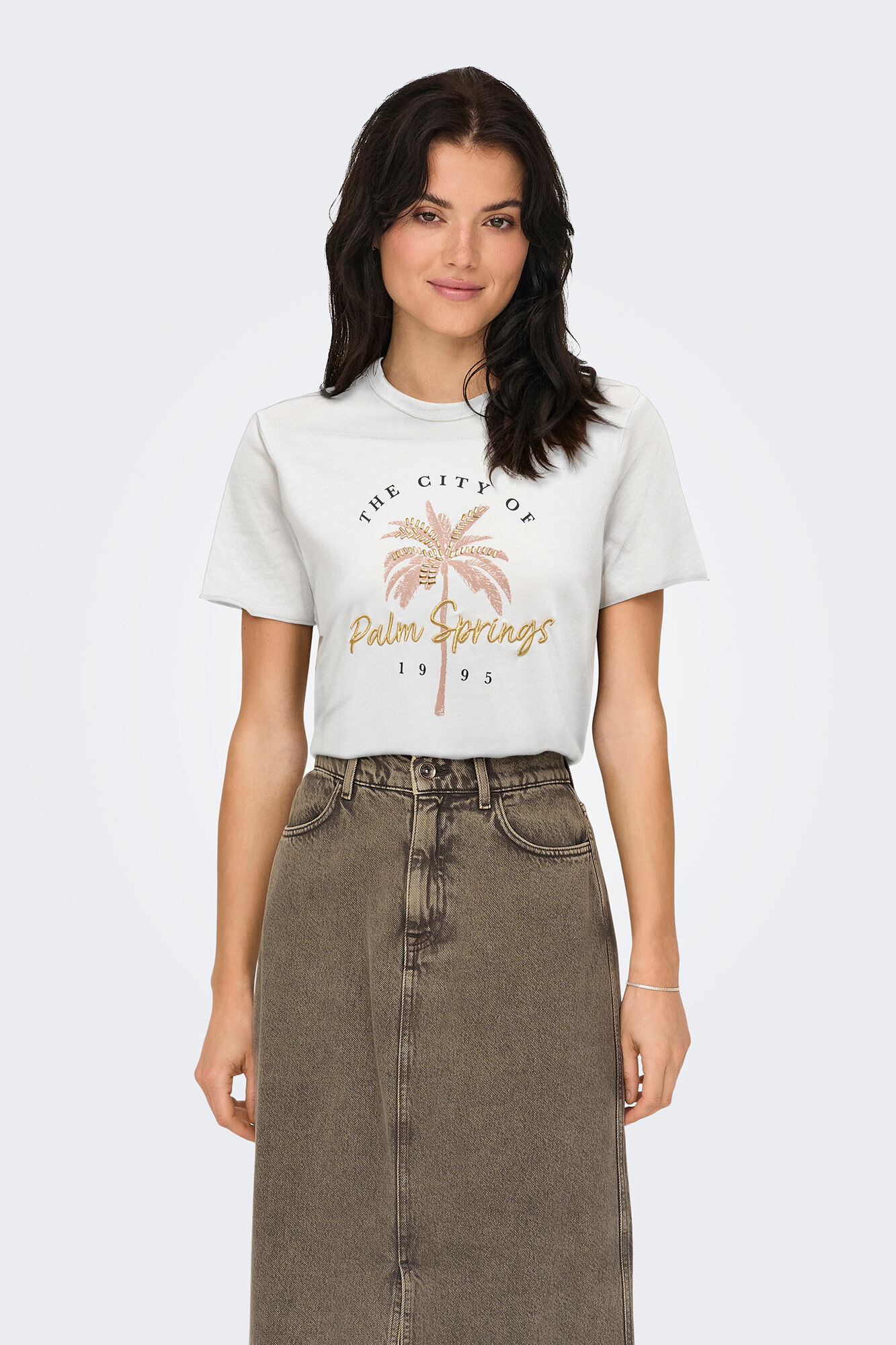 Only T-shirt estampada de manga curta 