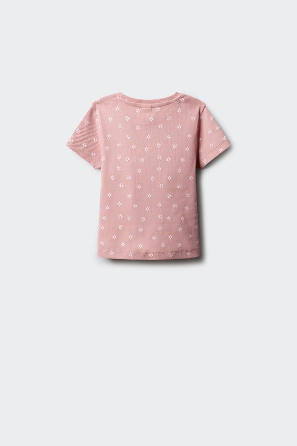 Springfield Kids Majica kratkih rukava sa cvetnim vezom za devojčice Roze