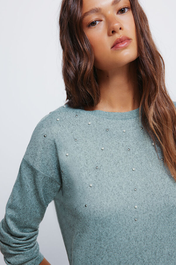 Springfield Positioned studded T-shirt green