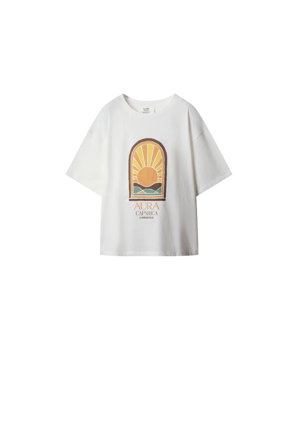 Springfield T-shirt de manga curta chiringuito "Aura" branco