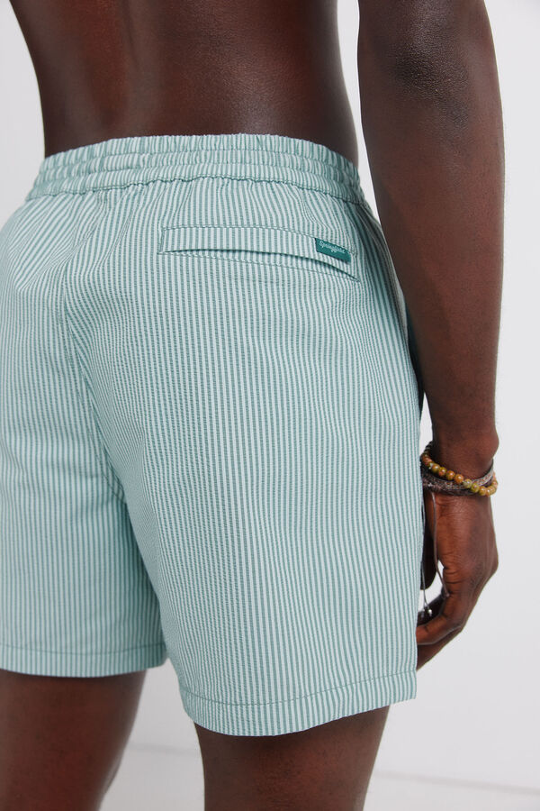 Springfield Kupaći kostim od seersucker tkanine na pruge Plava