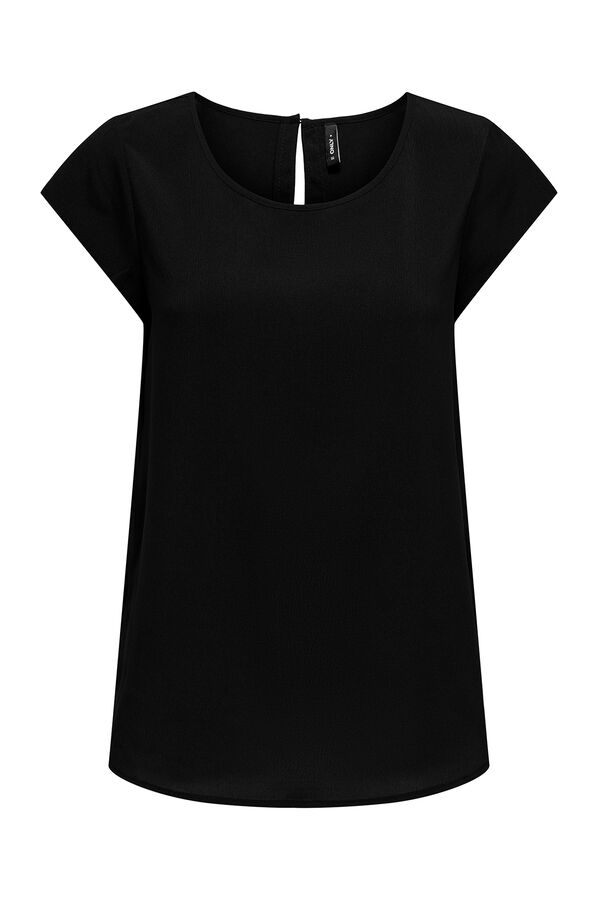 Only Short-sleeve T-shirt button back fekete