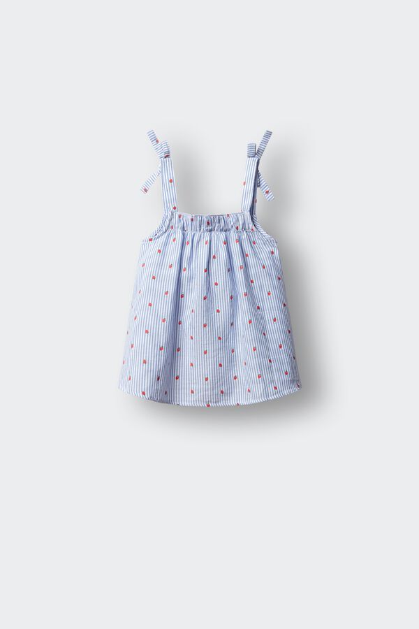 Springfield Kids Bluza bez rukava sa dezenom jagoda za devojčice Plava