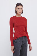 Springfield Majica sa lureksom i izrezom  Crvena