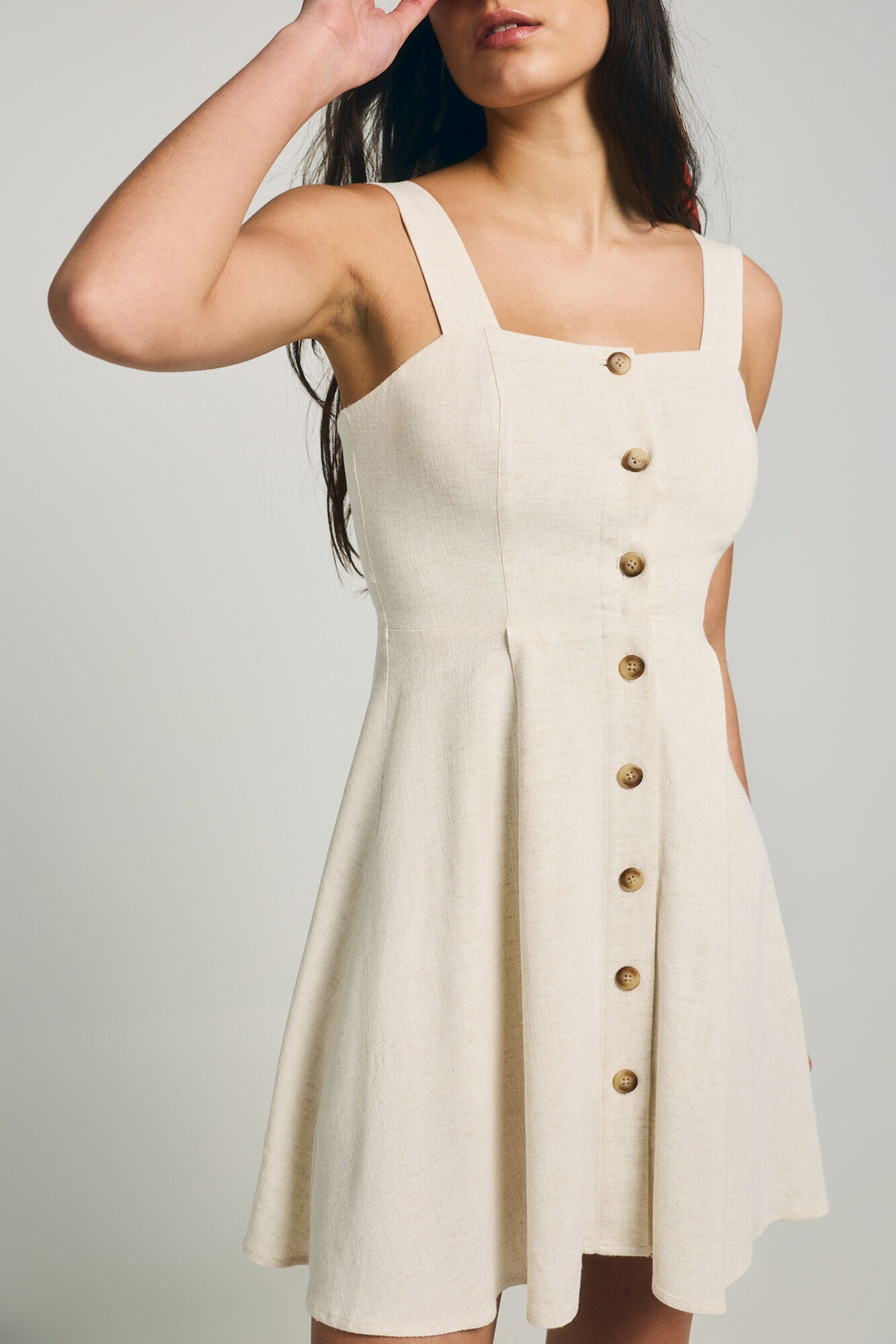 Only Vestido corto de lino