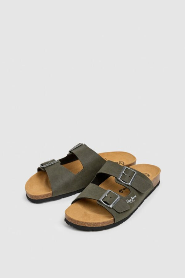 Pepe Jeans Sandalias anat&oacute;micas doble hebilla kaki