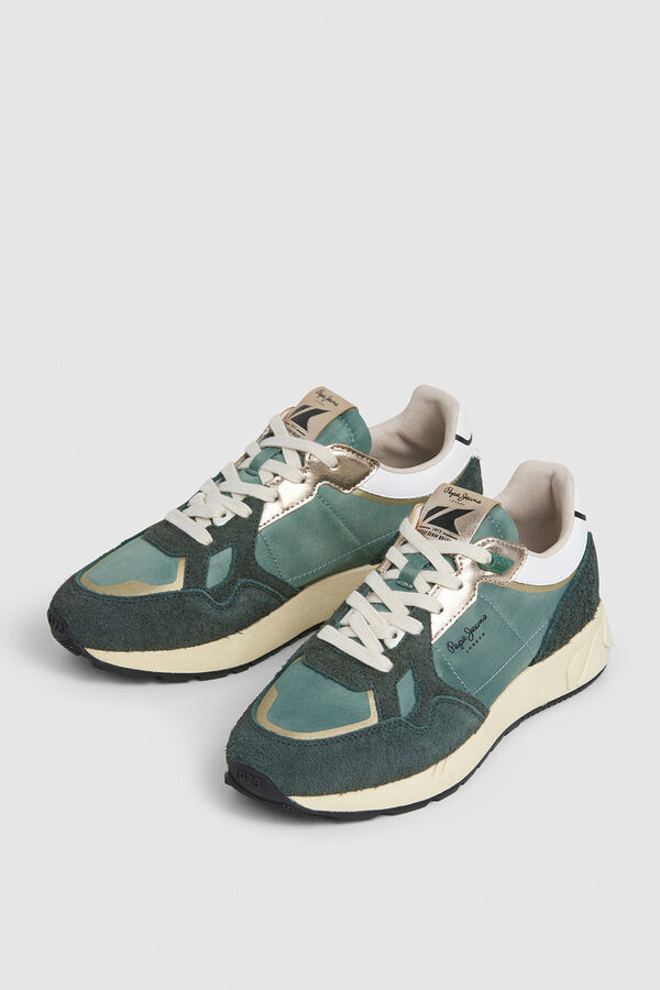 Pepe Jeans T&ecirc;nis com detalhes em Camur&ccedil;a verde