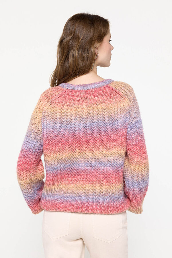 Pieces Bunter Strickpullover Rosa