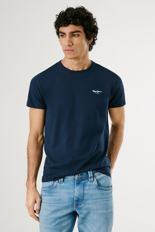 Pepe Jeans Camiseta slim de manga curta azul