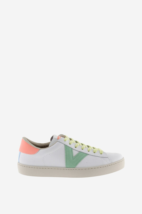 Victoria Victoria Berlin Leder -Sneaker mit fluoreszierenden Details Rot