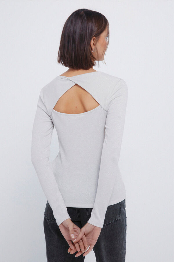 Springfield Majica sa lureksom i izrezom  Siva