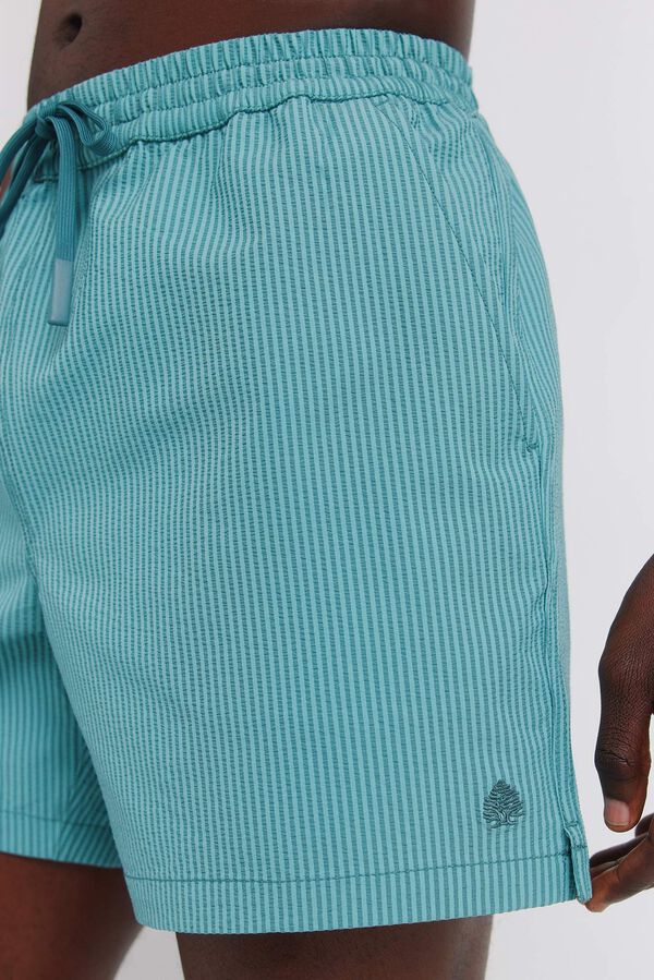 Springfield Kupaći kostim od seersucker tkanine na pruge Plava