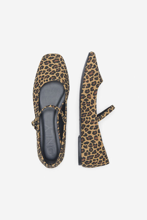 Only Bailarina plana punta cuadrada estampado