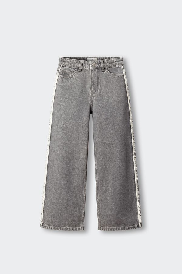 Springfield Kids Pantalon wide leg denim flecos ni&ntilde;a gris