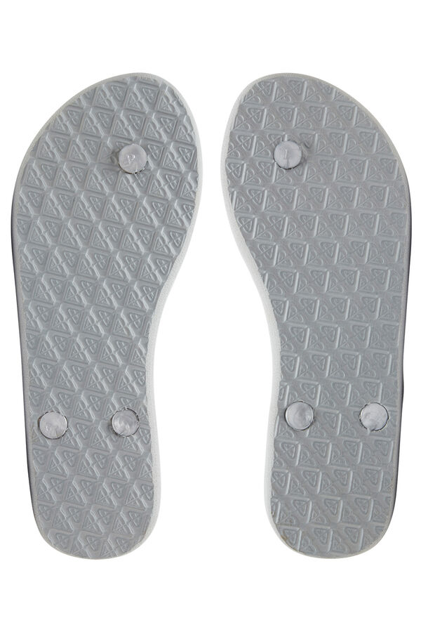 Roxy Chanclas tiras logo met&aacute;lico gris