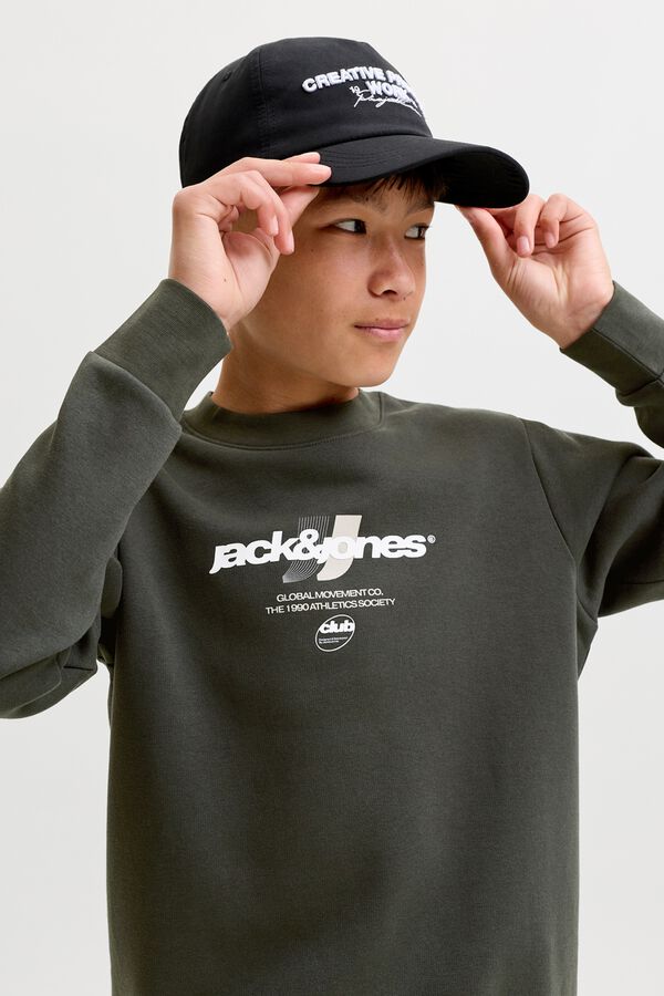 Jack & Jones Junior Sweatshirt relaxed estampada cinzento