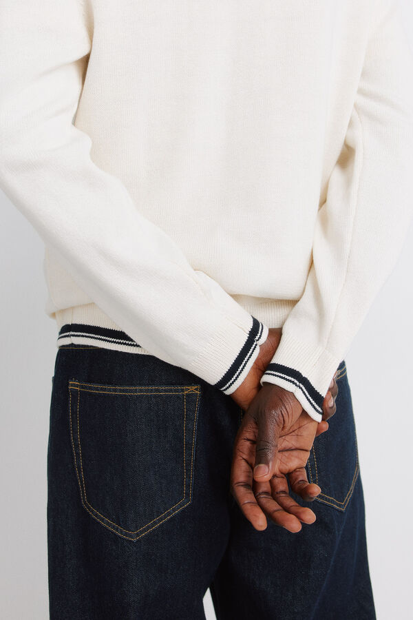 Springfield Osnovni džemper sa rajsfer&scaron;lusom Bež