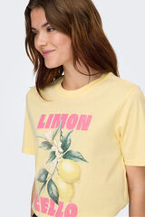 Only Camiseta dibujo frontal amarillo