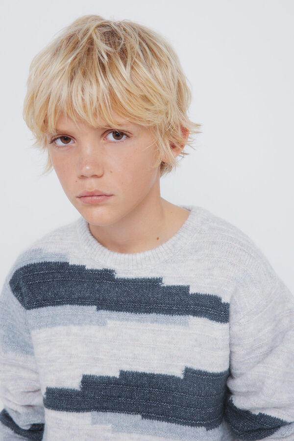 Springfield Kids Džemper sa geometrijskim figurama za dečake Plava