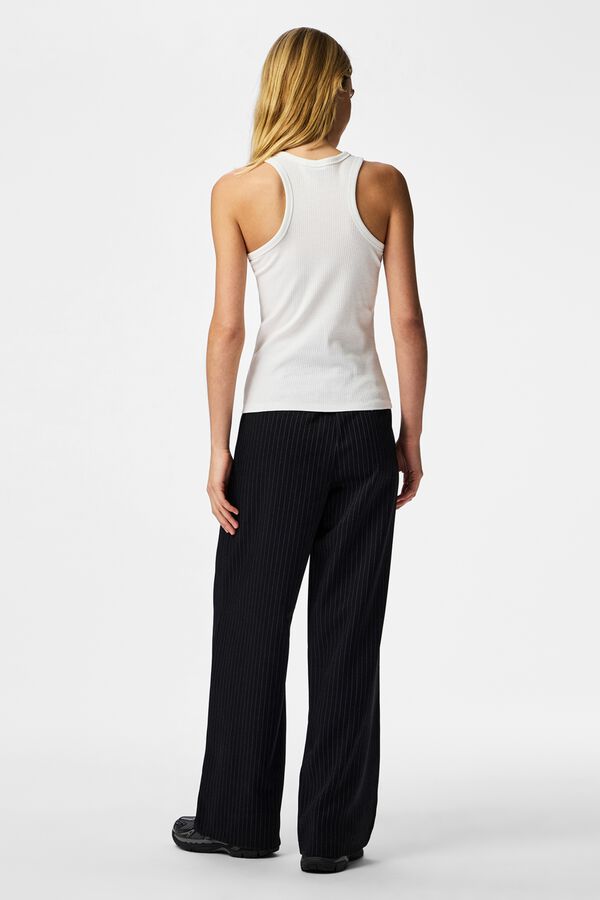 Pieces T-shirt b&aacute;sica tipo nadadora branco