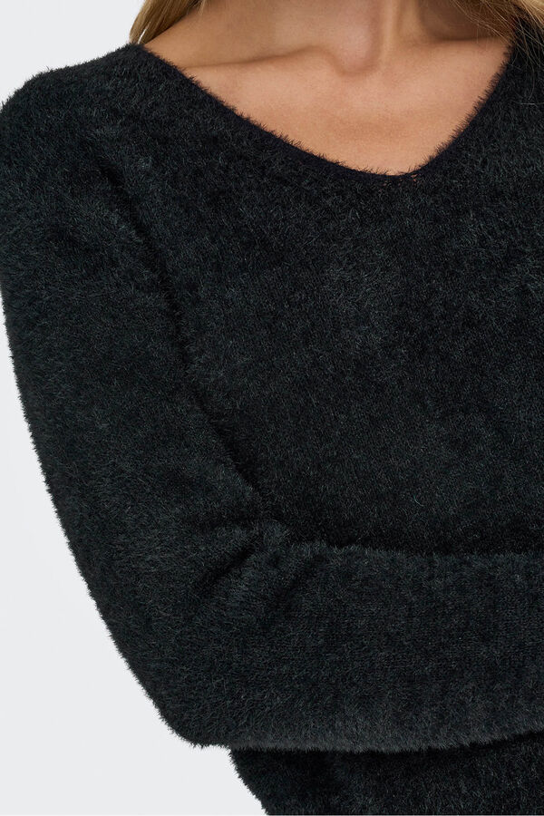 Only Jersey con efecto pelo negro