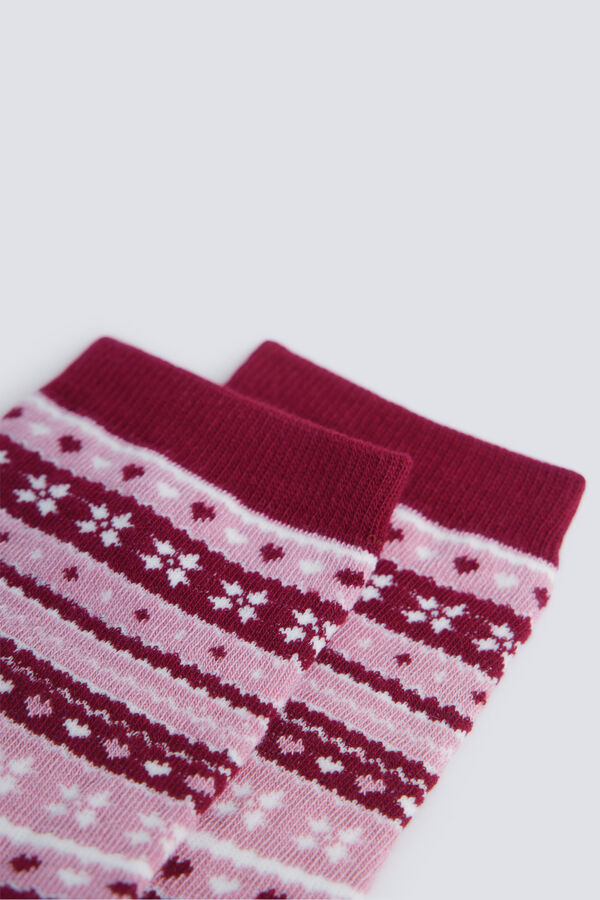 Springfield Duge čarape sa žakardom i bordurama Braon