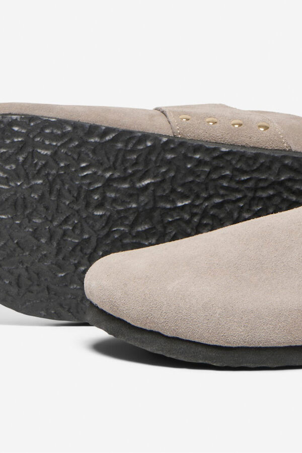 Only Zueco de piel beige