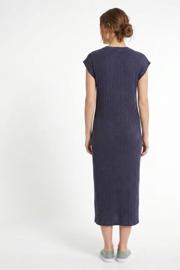 Pieces Vestido midi manga corta azul